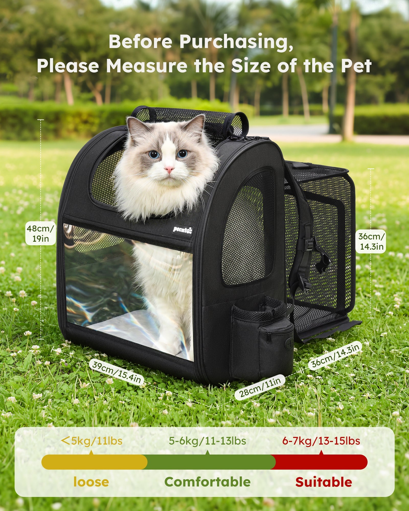 Expandable Portable Breathable Rucksack Cat Carrier Dog Backpack