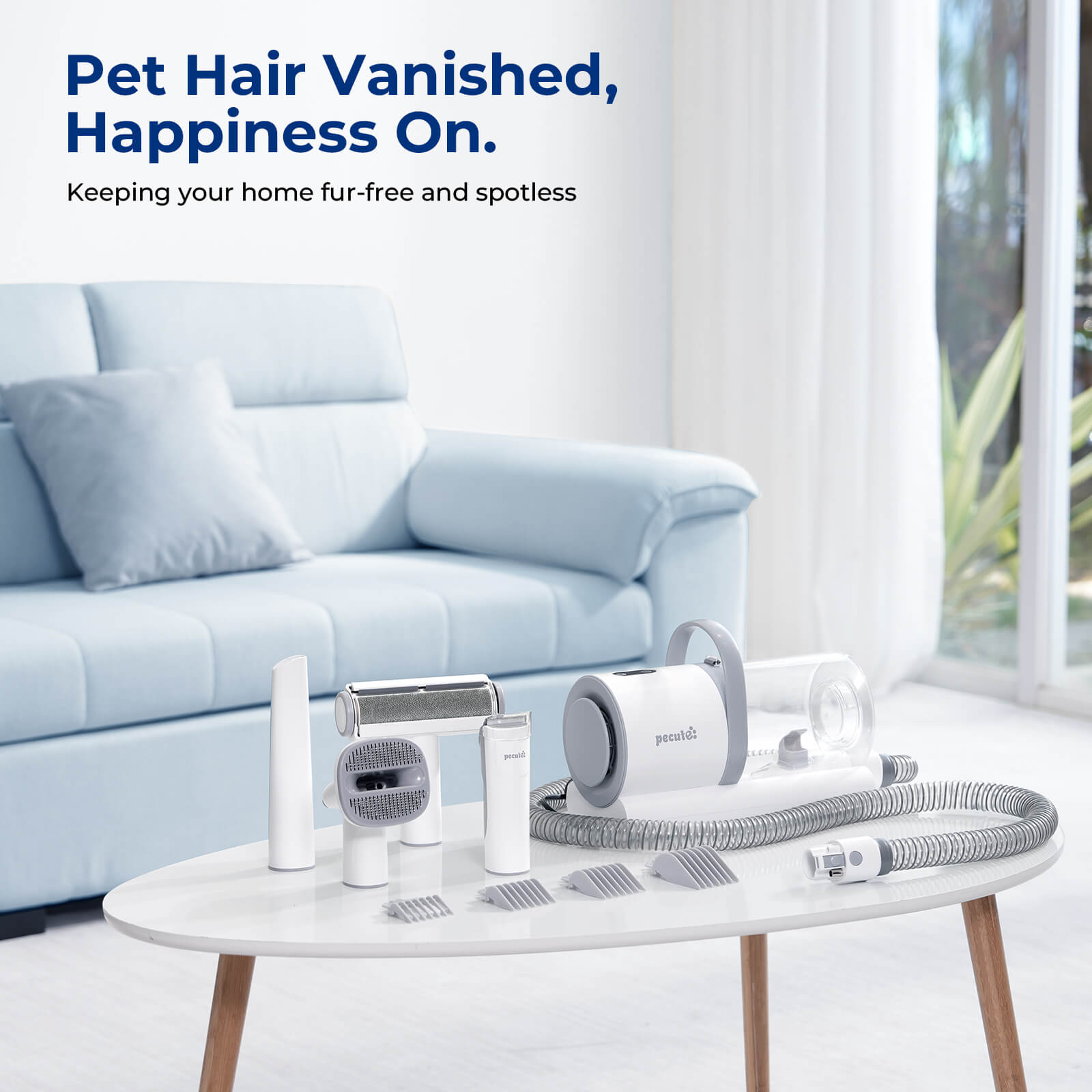 4-in-1 Pet Grooming Vacuum Kit with Clipper Brush