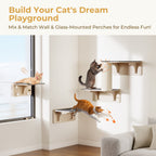 Wood Wall-Mounted Cat Climbing Shelf