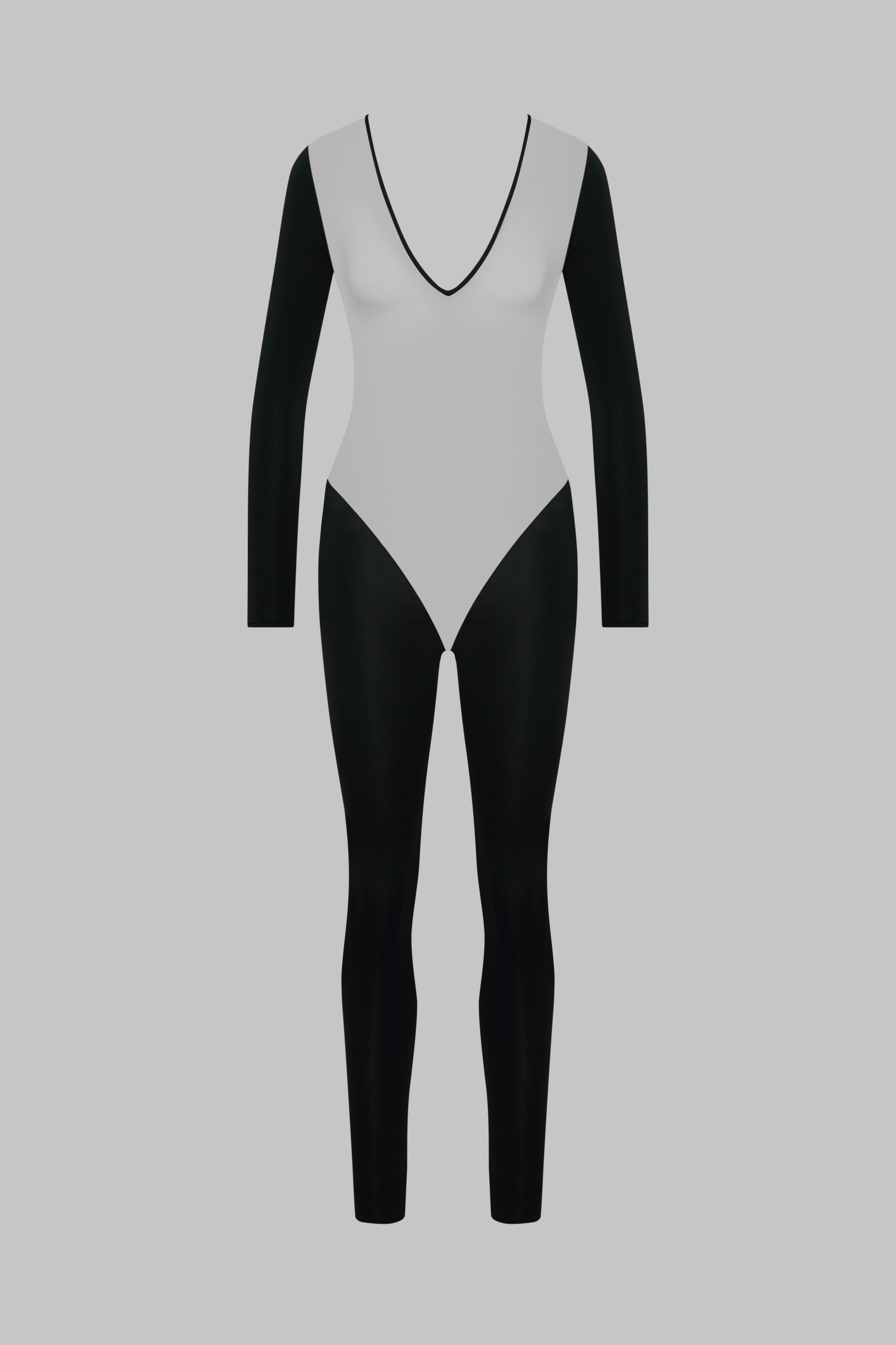 Catsuit manches longues dos transparent - Pure Tentation