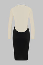 Robe midi manches longues col V - Pure Tentation