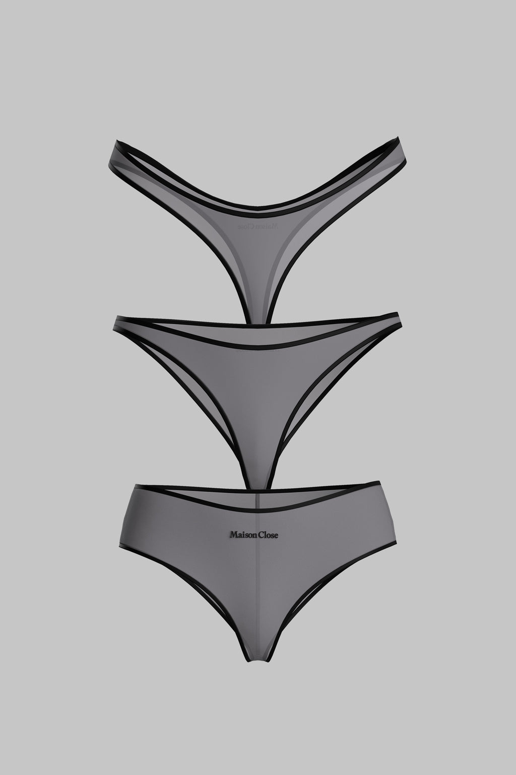 Set de 3 Bas Gris Foncé - La Parisienne
