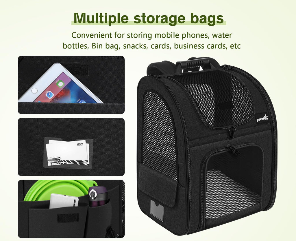 Cat Carrier Dog Backpack Expandable（Black）