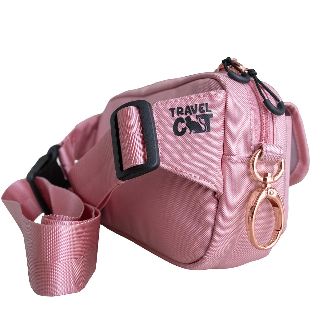 “The Whisker Walker” Cat Fanny Pack Walking Bag – Adjustable Hands-Free Fanny Pack for Treats, Leash & Essentials