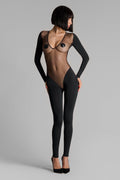 Catsuit manches longues dos transparent - Pure Tentation