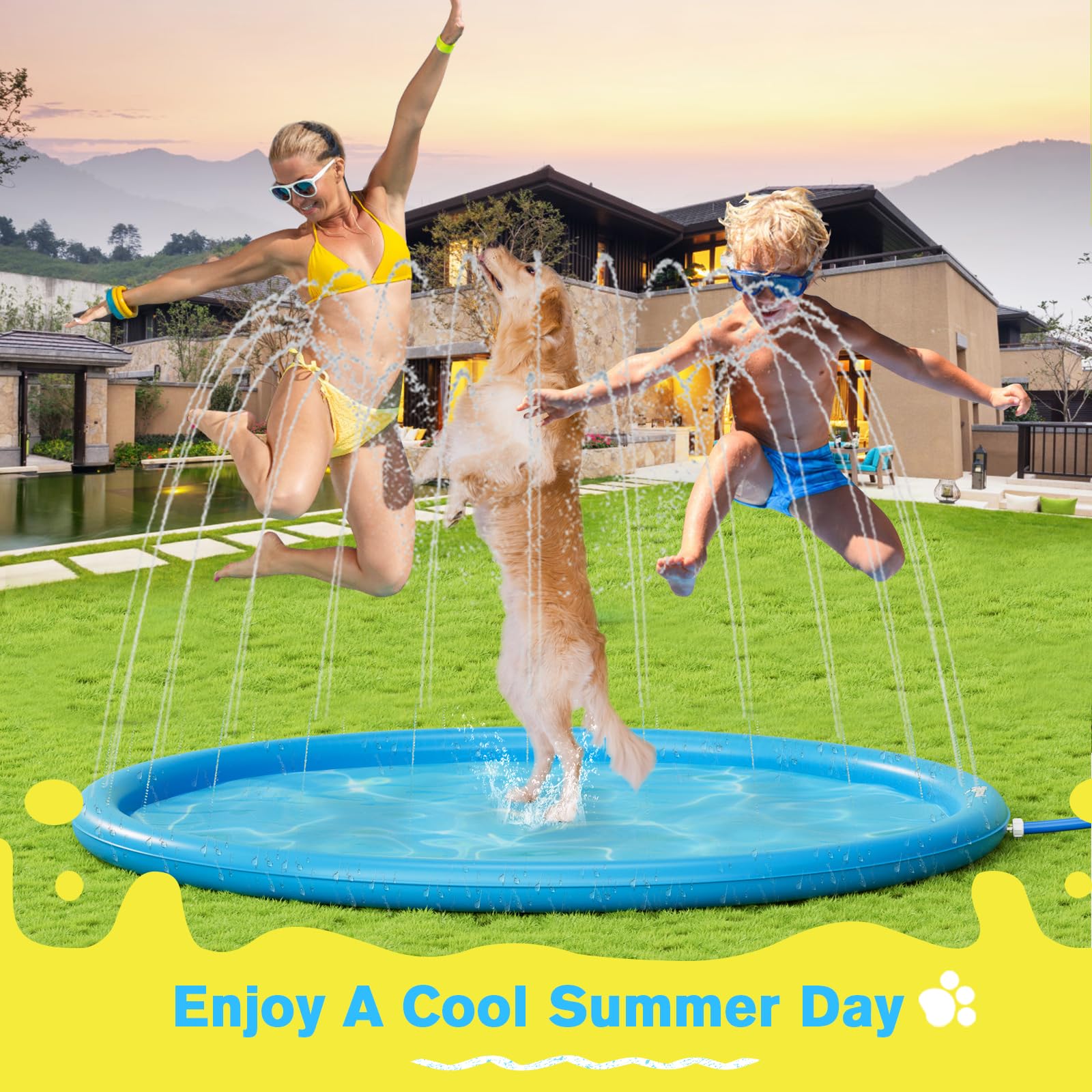 S-4XL Sprinkler Pad for Dogs & Kids