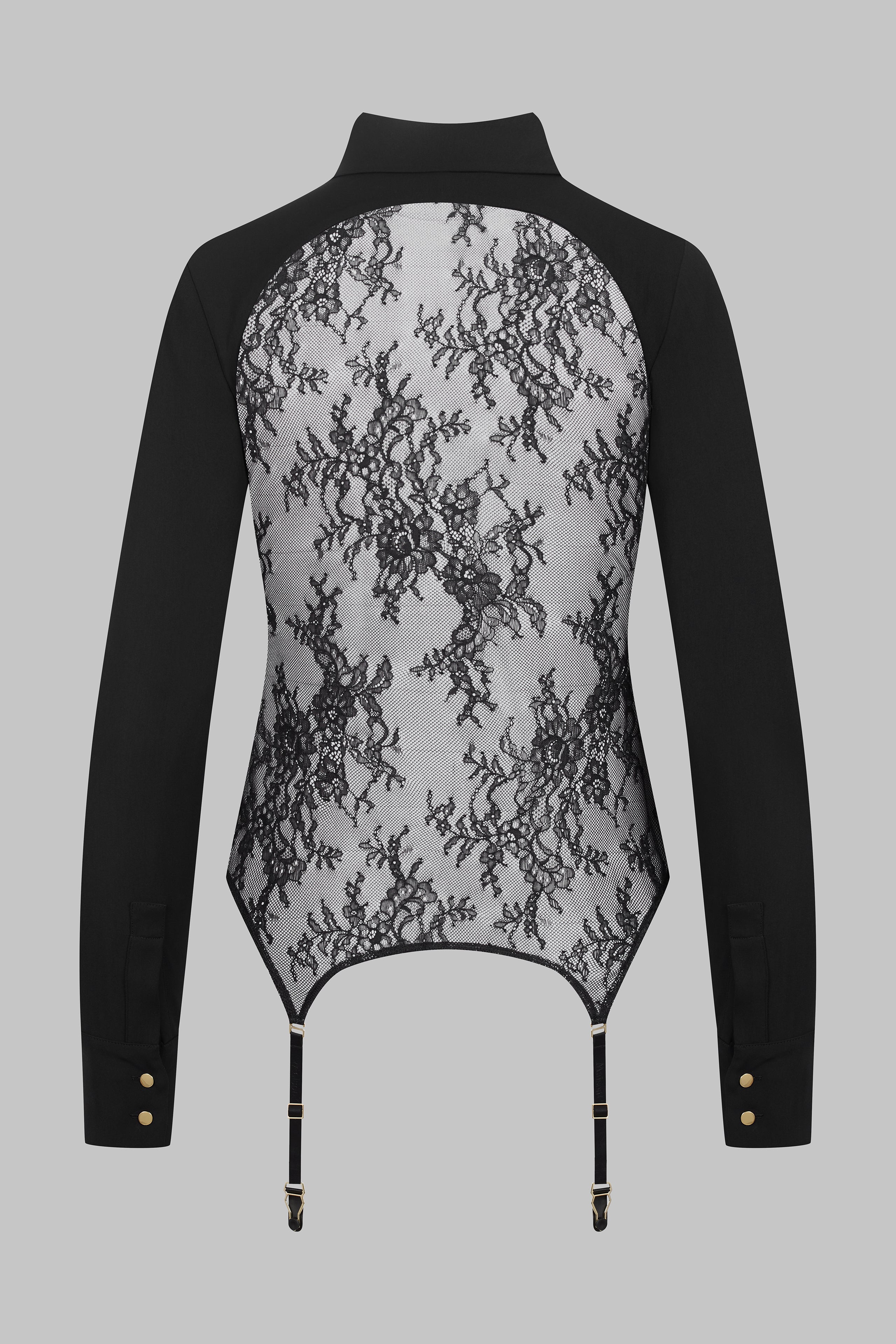 032 Chemise porte-jarretelles dos dentelle - Le Vestiaire
