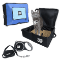 "The Gotta Go" Travel Litter Box and Retractable Cat Leash Set