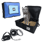 "The Gotta Go" Travel Litter Box and Retractable Cat Leash Set