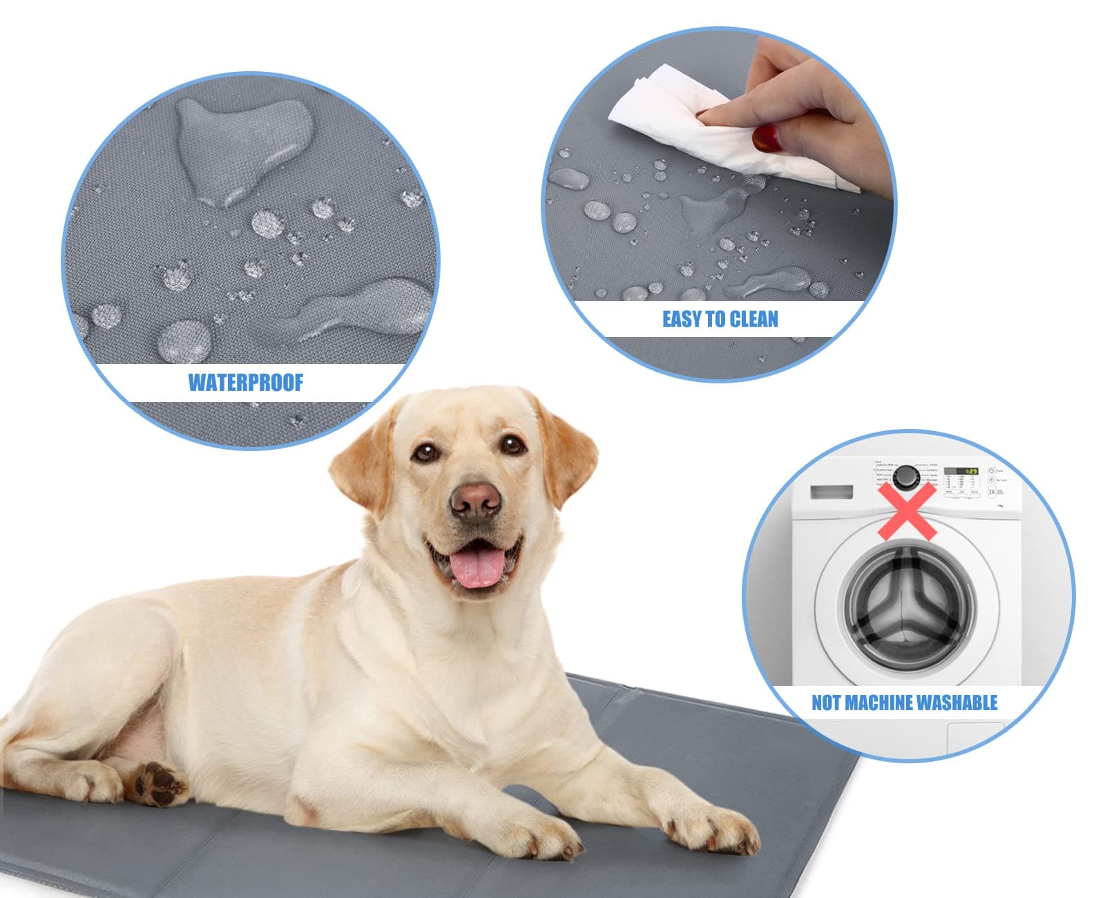 XS-XXL Dog Cooling Mat Grey