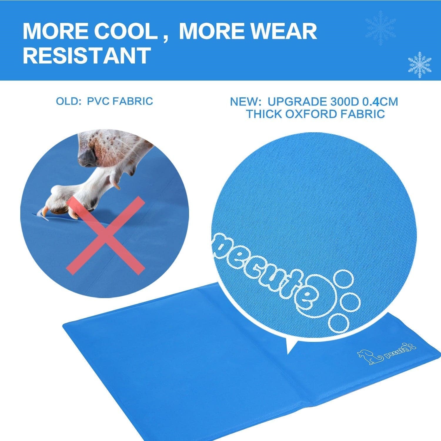 XS-XXL Dog Cooling Mat Blue