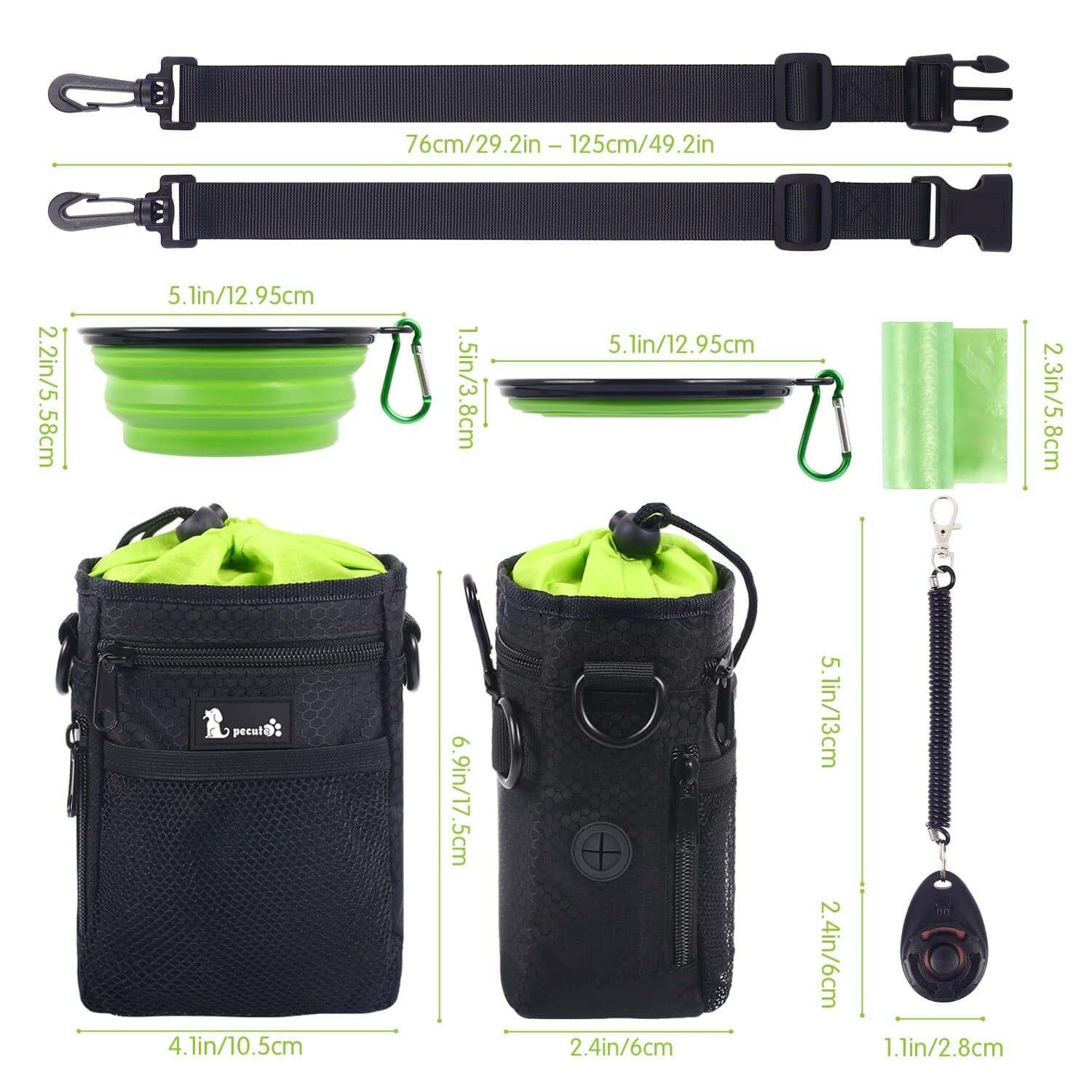 Pecute Waterproof Dog Treat Pouch Bag