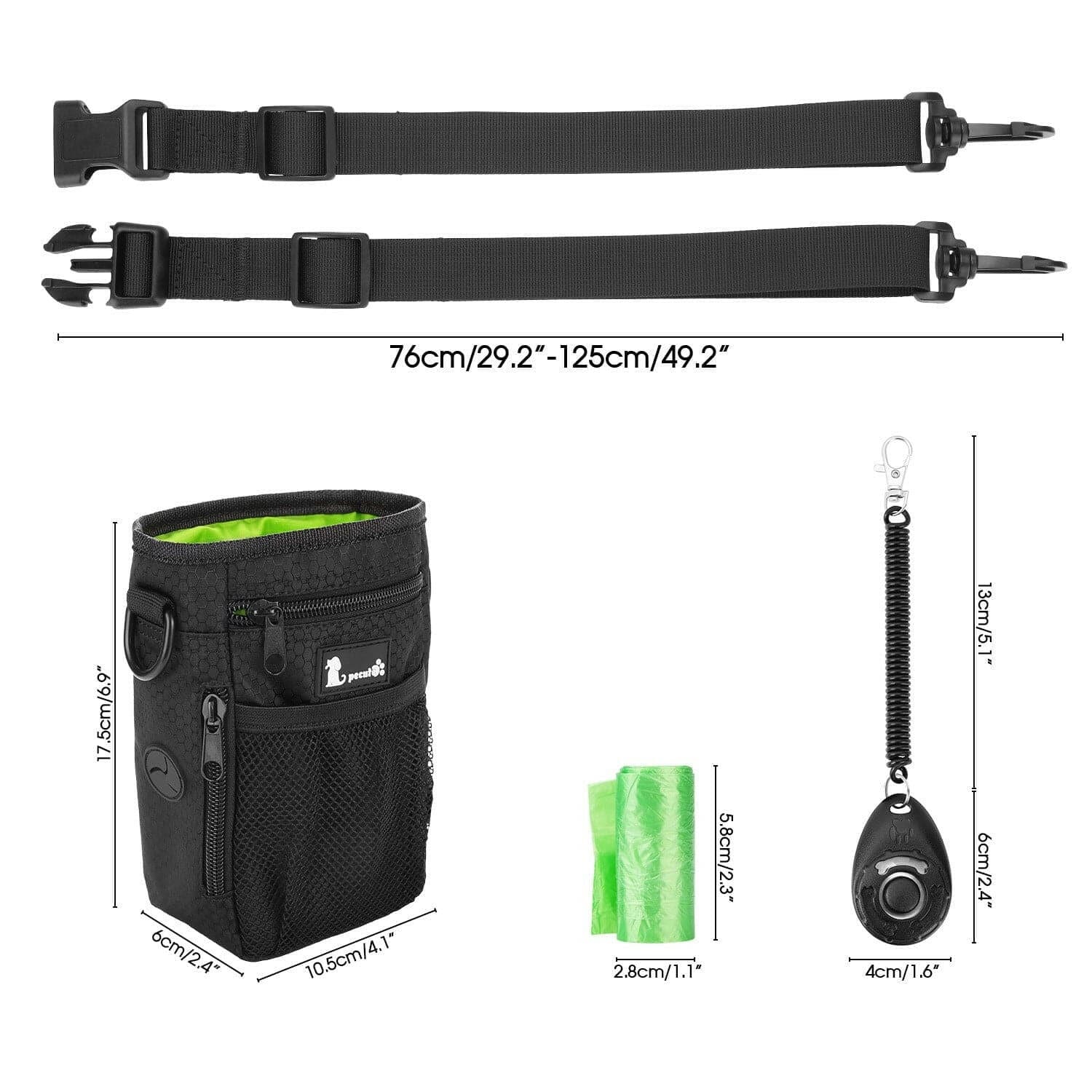 Pecute Waterproof Dog Treat Pouch Bag