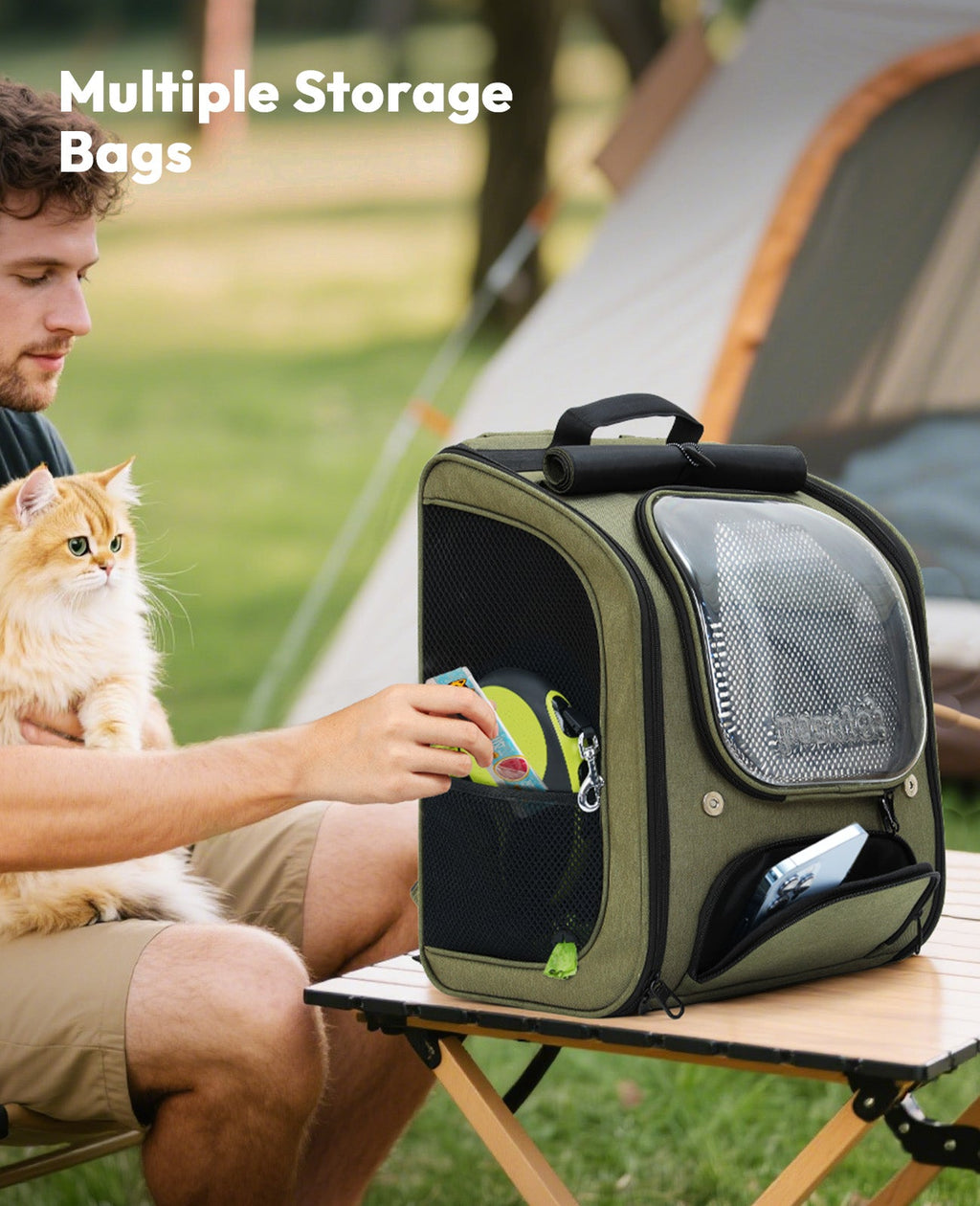 Bubble Cat Backpack Carrier Large Space Ergonomic 3D Design Breathable & Shaded