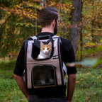 Cat Carrier Dog Backpack Expandable (Khaki)