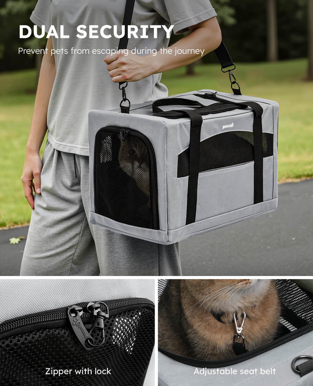 Cat Carrier Handbag Stable Breathable and Portable for Travel and Outing