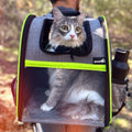 Portable Breathable Rucksack Expandable Cat Carrier Dog Backpack（Grey）