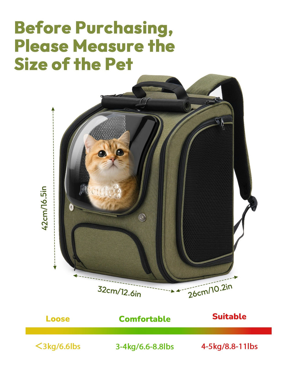 Bubble Cat Backpack Carrier Large Space Ergonomic 3D Design Breathable & Shaded