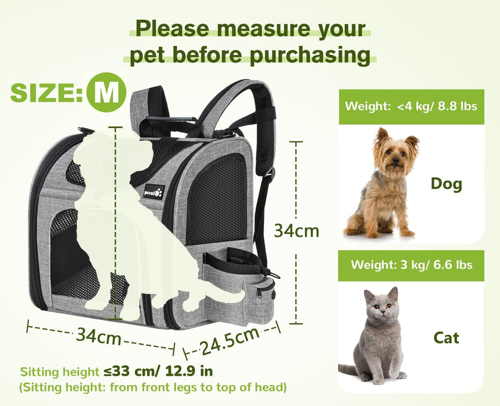Cat Carrier Dog Backpack (Grey)