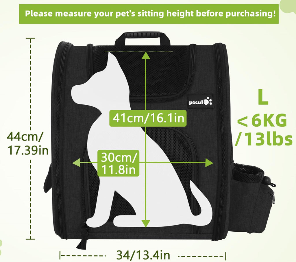 Cat Carrier Dog Backpack (Black)