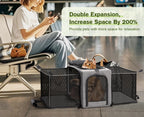 Airline Approved Cat Carrier Expandable Pet Carrier up to 5kg/12lbs
