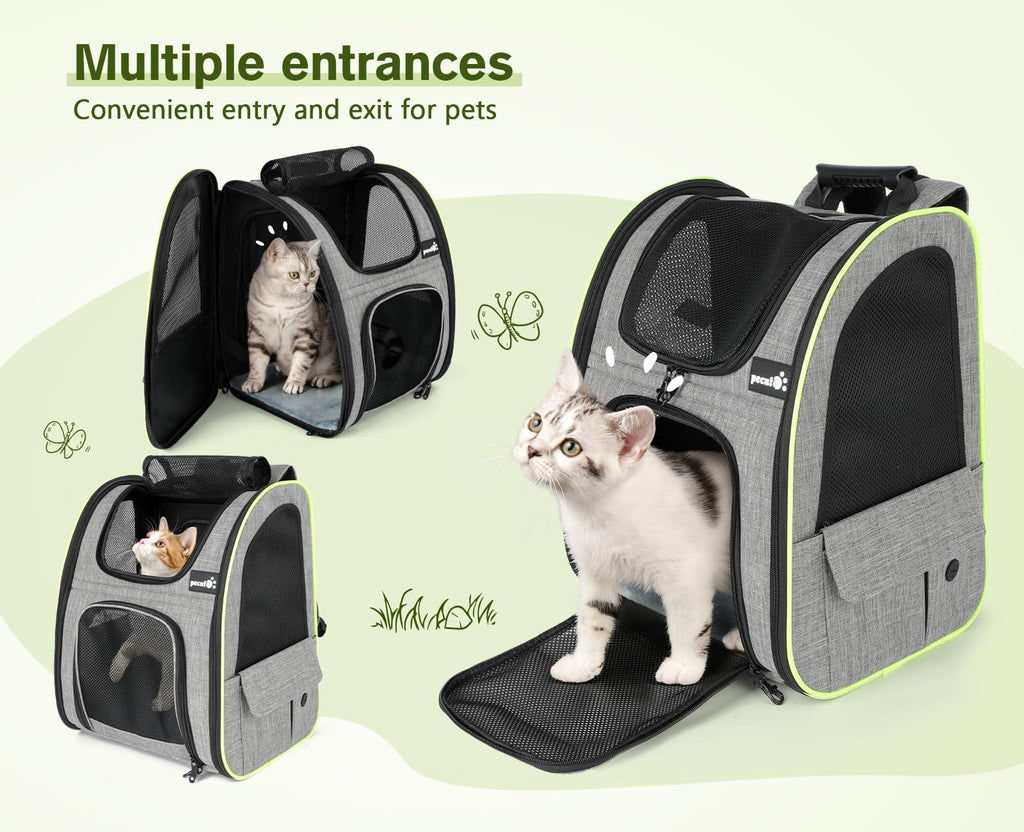 Cat Carrier Dog Backpack Expandable (Grey) - As Seen on TV