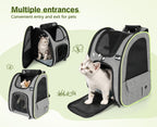 Cat Carrier Dog Backpack Expandable (Grey) - As Seen on TV