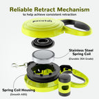 10m/32ft Retractable Dog Leash with Dog Waste Bag Holder