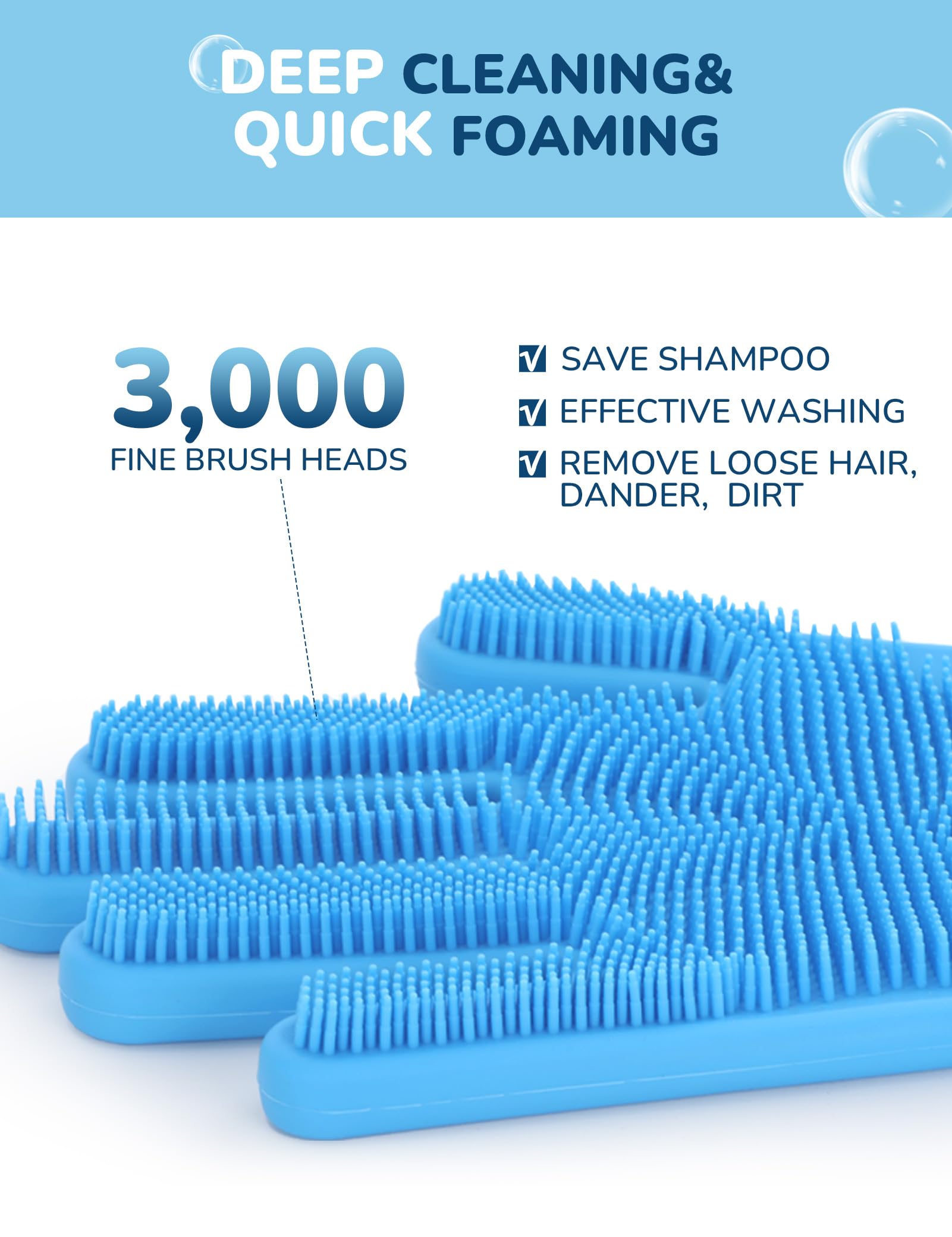 Updated Extension Dog Wash Mitt Bathing Grooming Gloves