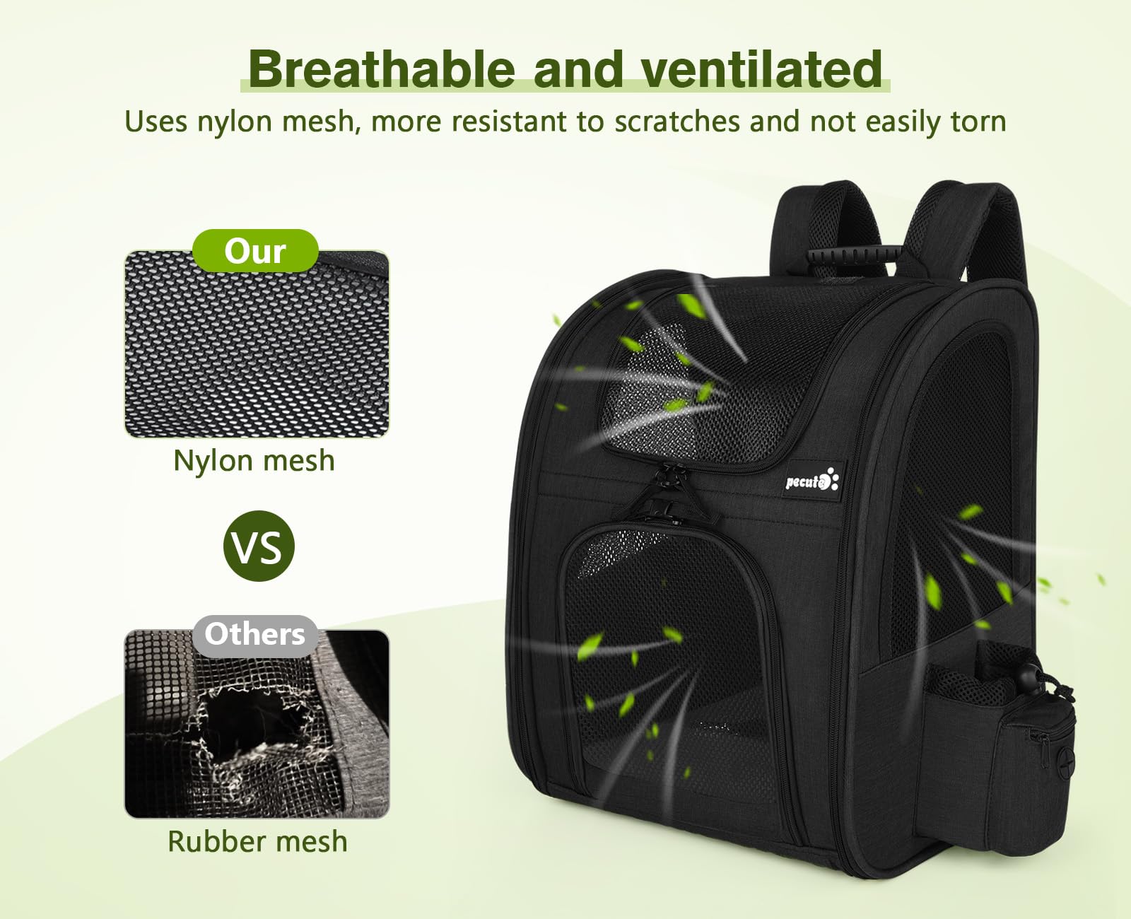 Cat Carrier Dog Backpack (Black)