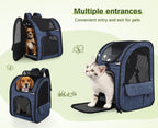 Cat Carrier Dog Backpack Expandable (Blue)