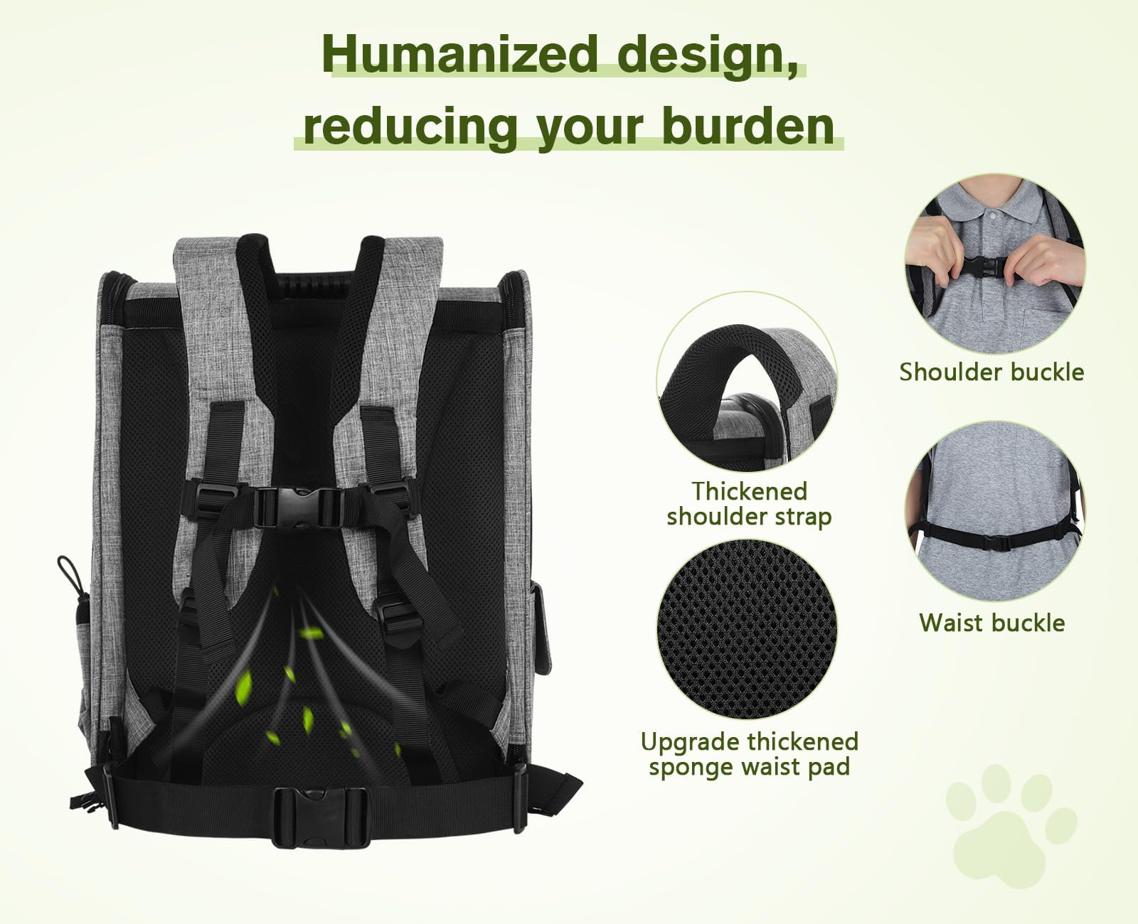 Cat Carrier Dog Backpack (Grey)