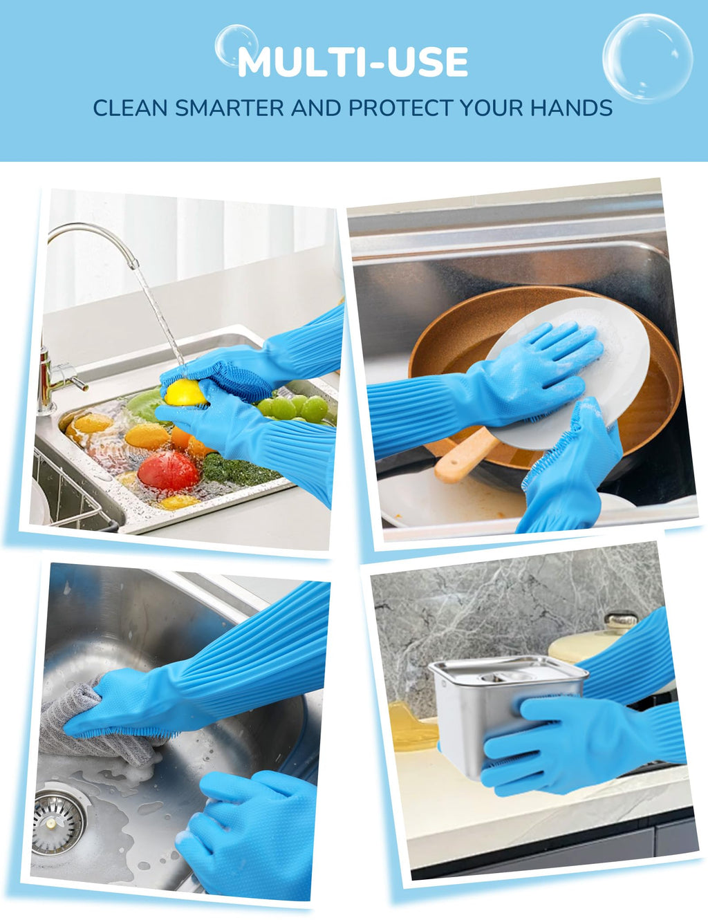 Updated Extension Dog Wash Mitt Bathing Grooming Gloves