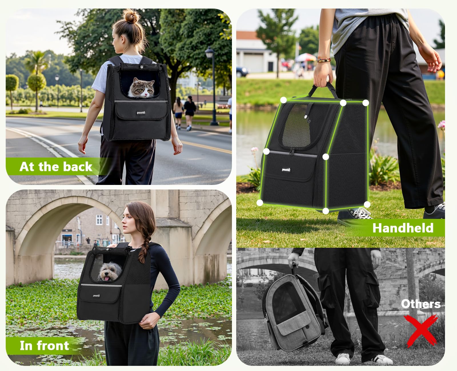 Trapezoidal Cat Carrier Pet Backpack