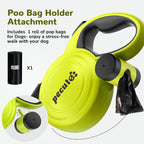 10m/32ft Retractable Dog Leash with Dog Waste Bag Holder
