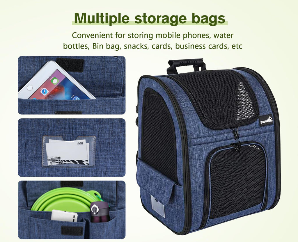 Cat Carrier Dog Backpack Expandable (Blue)