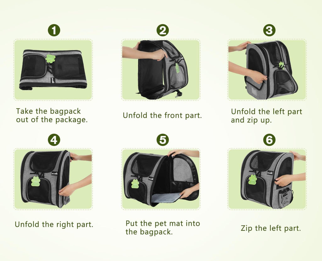 Cat Carrier Dog Backpack (Grey)