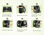 Cat Carrier Dog Backpack (Grey)