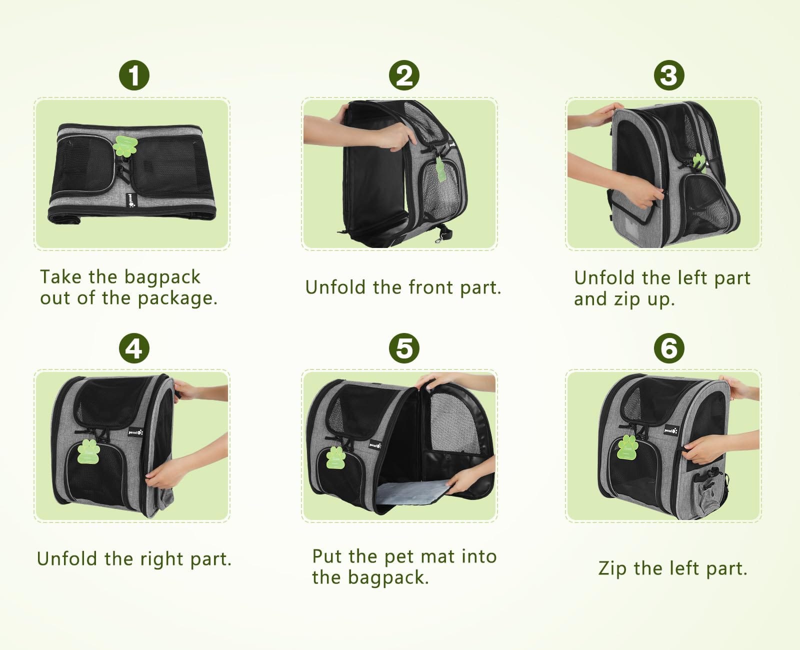 Cat Carrier Dog Backpack (Grey)