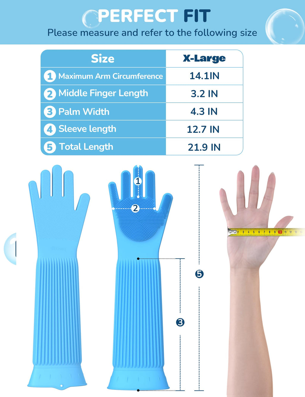 Updated Extension Dog Wash Mitt Bathing Grooming Gloves