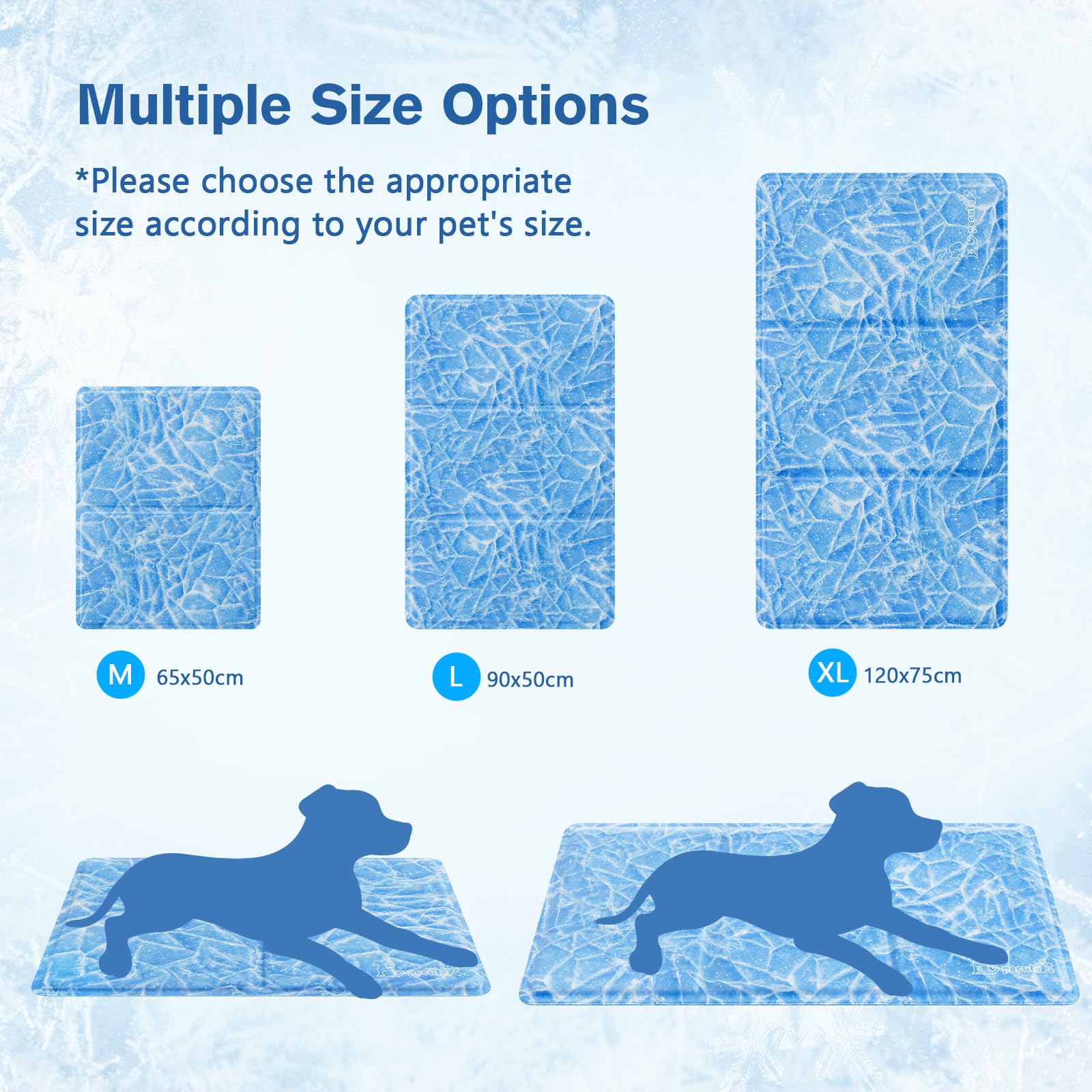 M-XL Dog Cooling Mat Ice Cracks