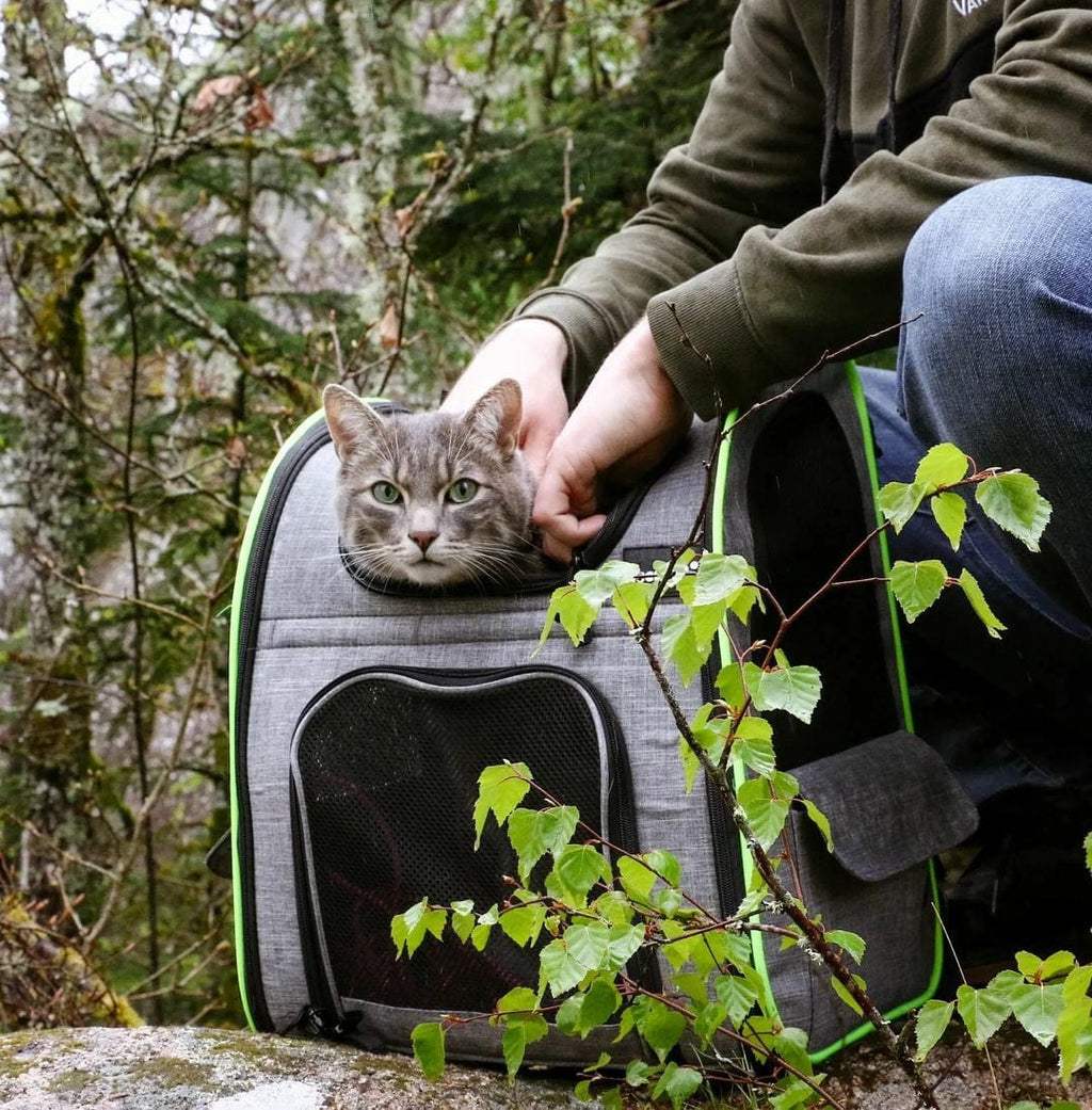Cat Carrier Dog Backpack Expandable (Grey) - As Seen on TV