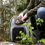Cat Carrier Dog Backpack Expandable (Grey) - As Seen on TV