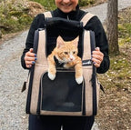 Cat Carrier Dog Backpack Expandable (Khaki)