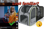 Cat Carrier Dog Backpack Expandable (Grey) - As Seen on TV